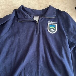 Blue 1/4 zip sweatshirt